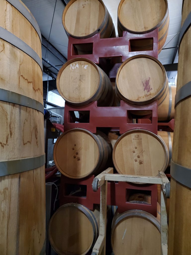 Wine barrels floor to ceiling Wine Tasting in Temecula Valley, Forever Sabbatical