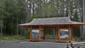 Kinsol Trestle on Vancouver Island, British Columbia Canada info booth