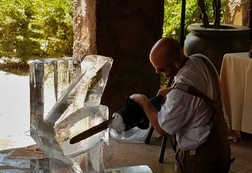 3 Safety Tips for Attending an Ice Sculpture Event Ice block partial cut