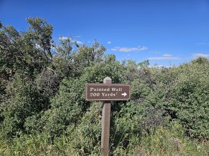 Painted Wall cliff Black Canyon sign
