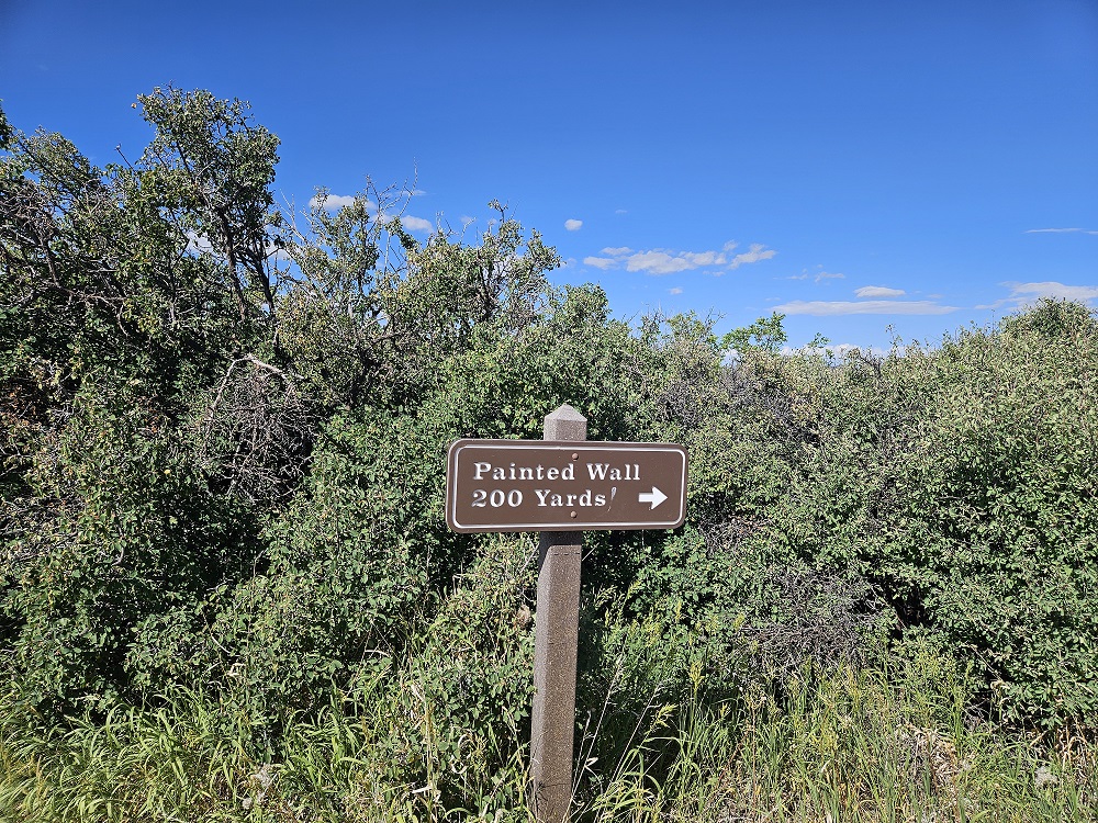 Painted Wall cliff Black Canyon sign